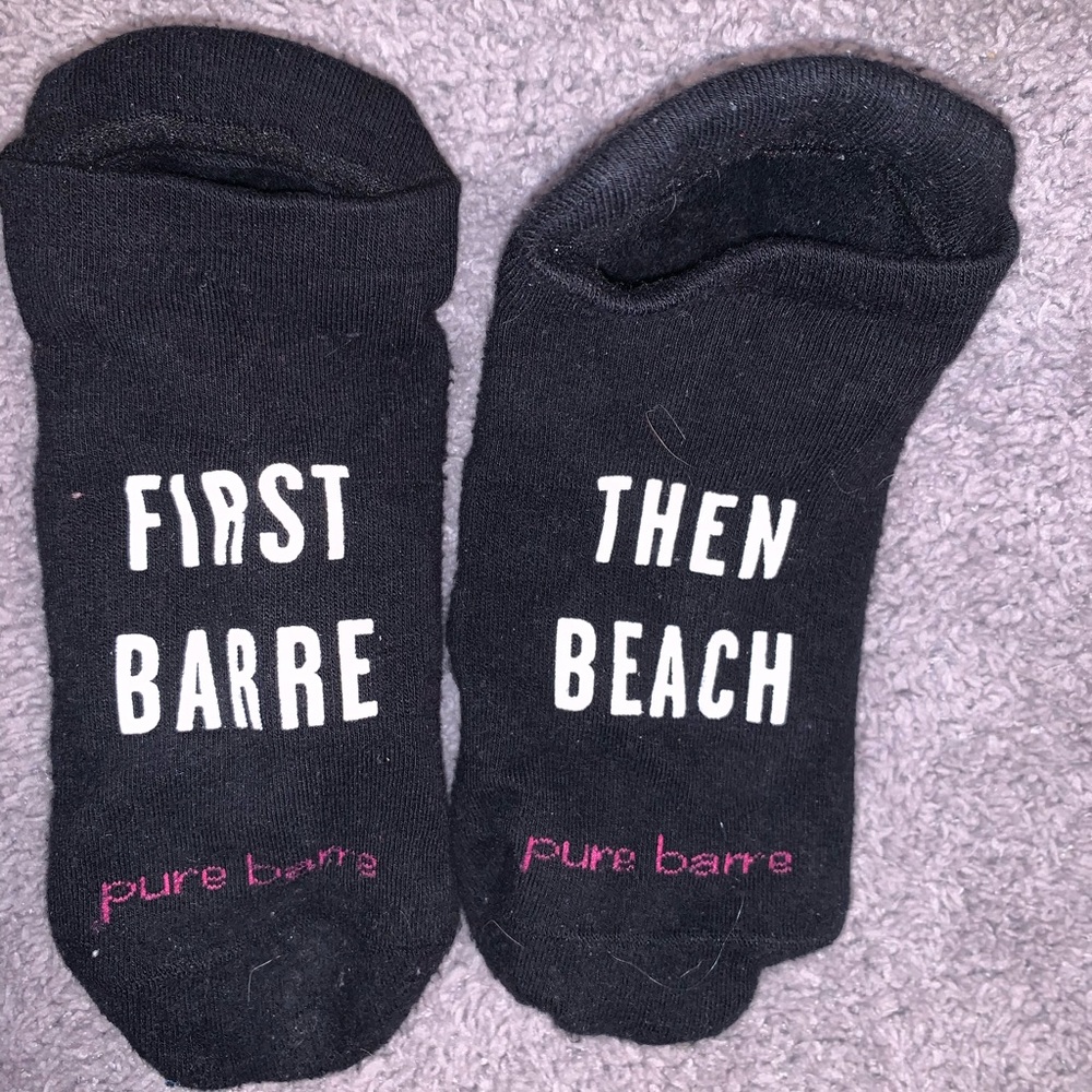 First Barre, Then Beach Pure Barre Socks